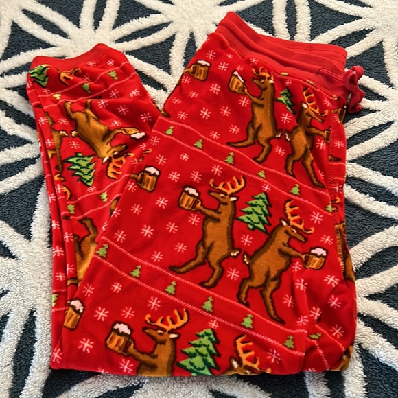 Other - Men’s Holiday Christmas Reindeer and Mugs Digital Print Drawstring Jogger Pajama